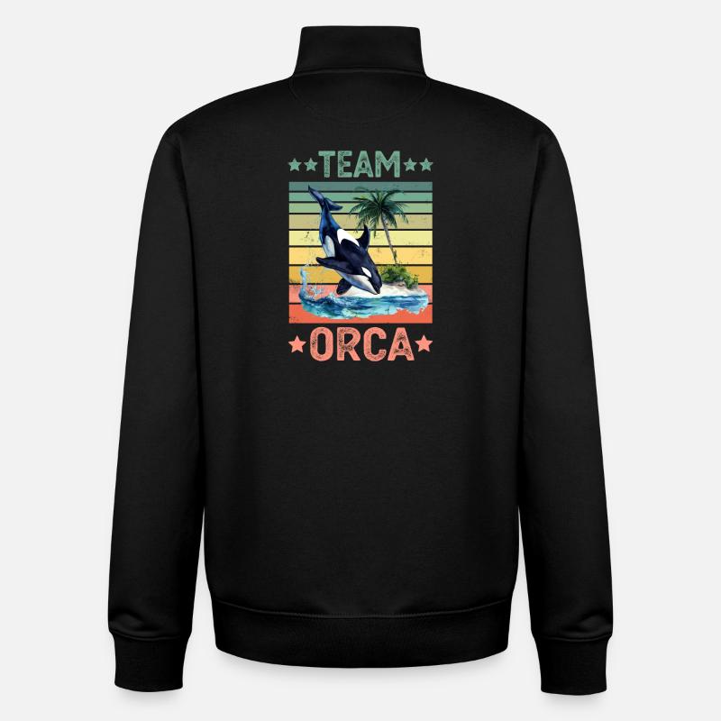Orca Killerwal - Unisex Organic Zip Sweatshirt von Stanley/Stella - Schwarz