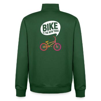 Bike Revolution Yoga Conception motivante - Sweat zippé unisexe en coton bio Stanley/Stella - vert bouteille - Dos - AI Model Male 185 dark (185cm)