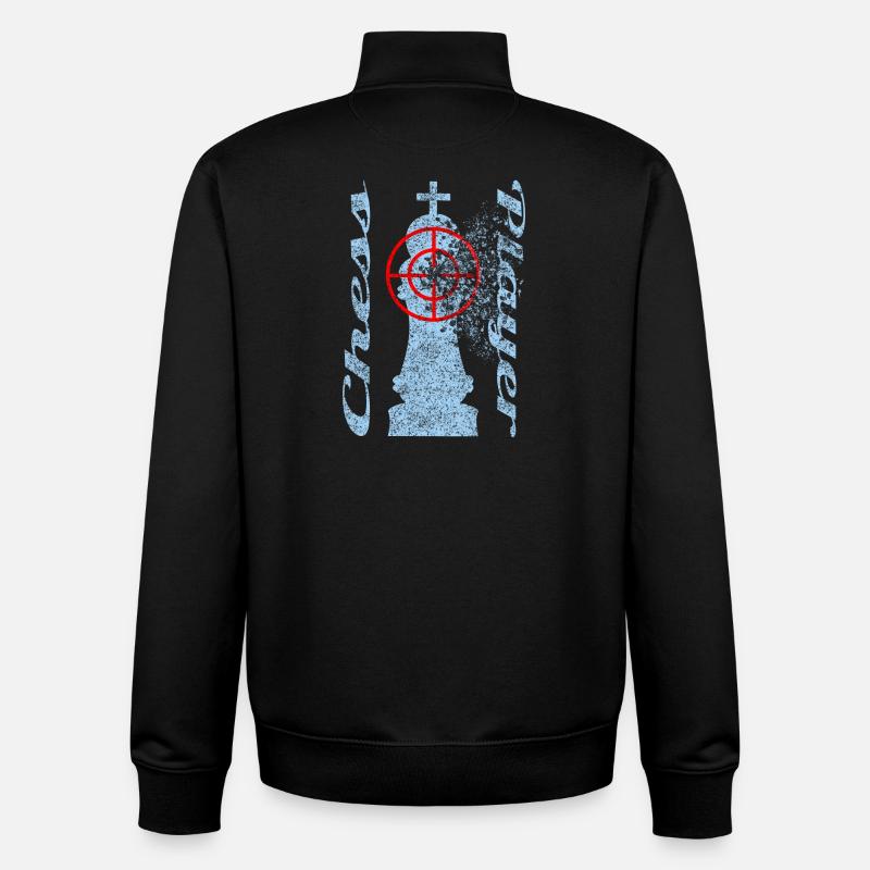 Motif d’échecs avec roi - Sweat zippé unisexe en coton bio Stanley/Stella - noir