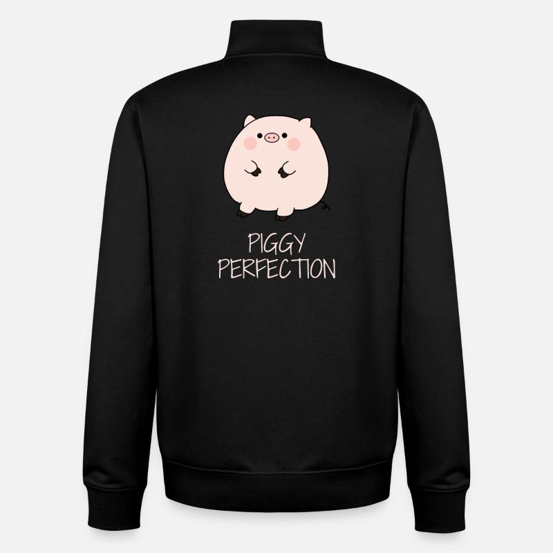 Petit cochon mignon - Sweat zippé unisexe en coton bio Stanley/Stella - noir