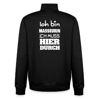Geschenk für Masseurin - Unisex Organic Zip Sweatshirt von Stanley/Stella - Schwarz - Hinten - AI Model Male 185 light (185cm)