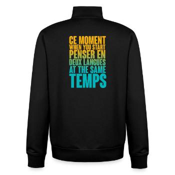 COOLER SPRUCH FÜR MEHRSPRACHLER, INTERNATIONAL - Unisex Organic Zip Sweatshirt von Stanley/Stella - Schwarz - Hinten - AI Model Male 185 light (185cm)