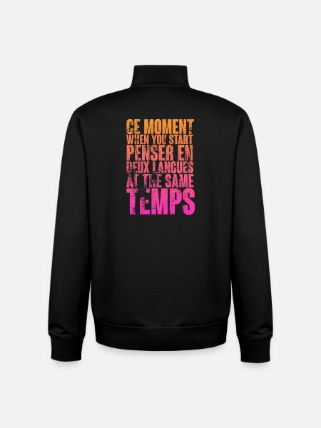 COOL SAYING FOR MULTILINGUALS, INTERNATIONAL - Unisex Organic Zip Sweatshirt by Stanley/Stella - black