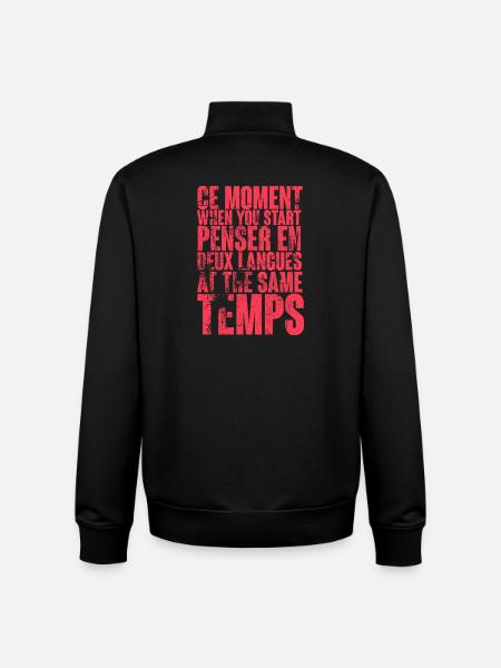 COOL SAYING FOR MULTILINGUALS, INTERNATIONAL - Unisex Organic Zip Sweatshirt by Stanley/Stella - black