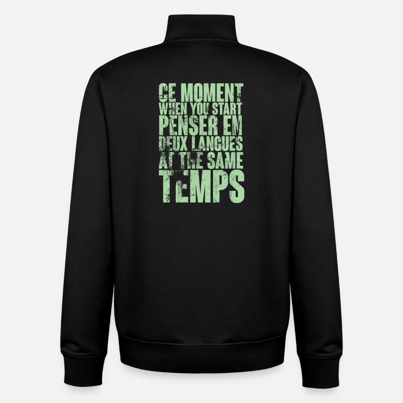 COOL SAYING FOR MULTILINGUALS, INTERNATIONAL - Unisex Organic Zip Sweatshirt by Stanley/Stella - black