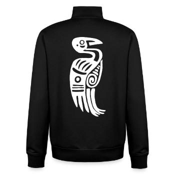 Weißer Stammesvogel - Unisex Organic Zip Sweatshirt von Stanley/Stella - Schwarz - Hinten - AI Model Male 185 light (185cm)