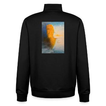 Abstract Multitude Human Silhouettes - Unisex Organic Zip Sweatshirt by Stanley/Stella - black - Back - AI Model Male 185 light (185cm)