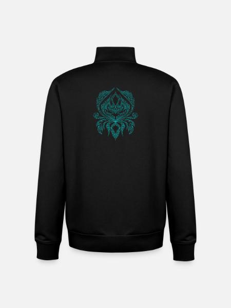 Turquoise Ornament Tribal Pattern - Unisex Organic Zip Sweatshirt by Stanley/Stella - black
