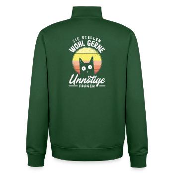 Sie stellen wohl gerne unnötige Fragen - Unisex Organic Zip Sweatshirt von Stanley/Stella - Flaschengrün - Hinten - AI Model Male 185 dark (185cm)