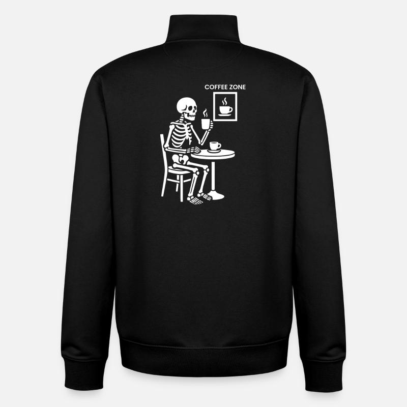 Skelett-Kaffee-Zone - Unisex Organic Zip Sweatshirt von Stanley/Stella - Schwarz