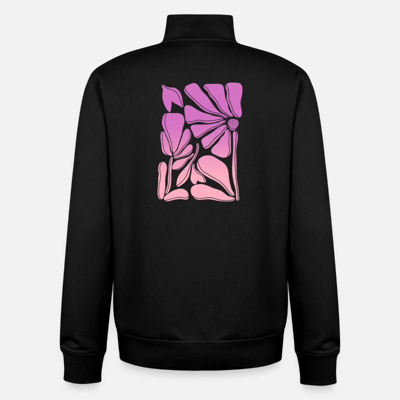Flower power pink gradient - Unisex Organic Zip Sweatshirt von Stanley/Stella - Schwarz