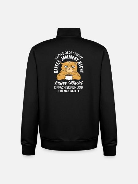 Coffee doesn't talk – I like coffee - Unisex Organic Zip Sweatshirt by Stanley/Stella - black