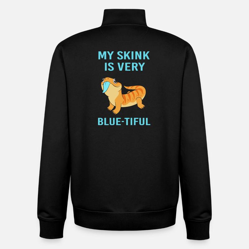 Langue bleue lézard - Sweat zippé unisexe en coton bio Stanley/Stella - noir