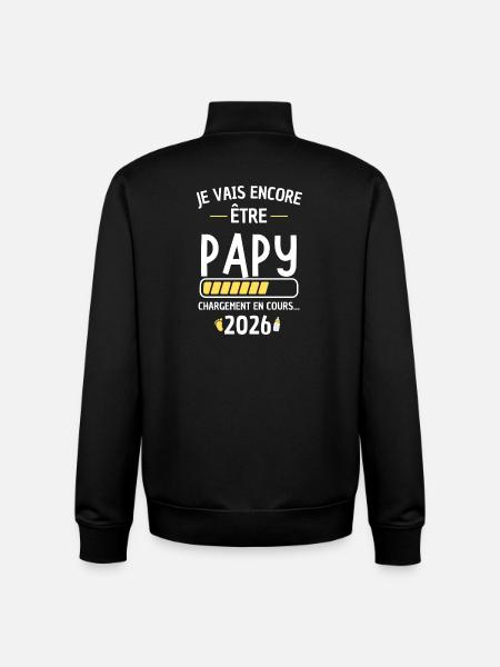 Grandpa 2026 Loading New Baby - Unisex Organic Zip Sweatshirt by Stanley/Stella - black