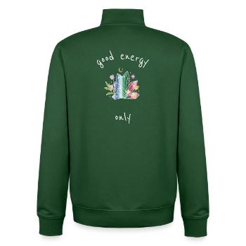 Good_energy_only - Unisex Organic Zip Sweatshirt von Stanley/Stella - Flaschengrün - Hinten - AI Model Male 185 dark (185cm)