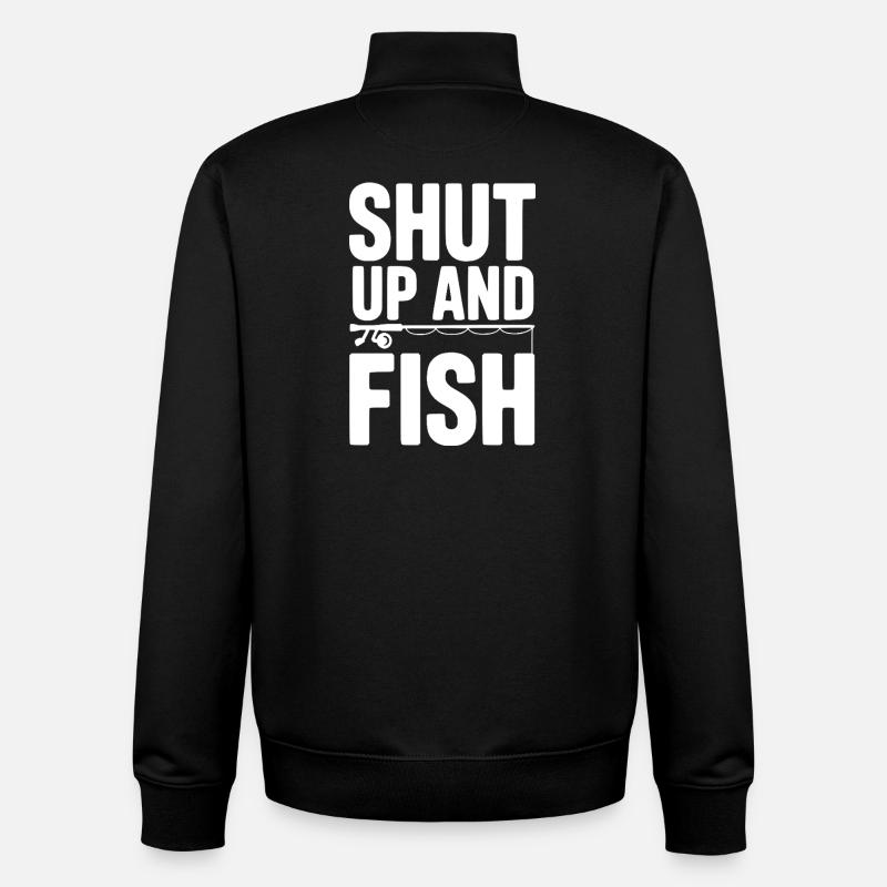 Shut Up and Fish - Unisex Organic Zip Sweatshirt by Stanley/Stella - black