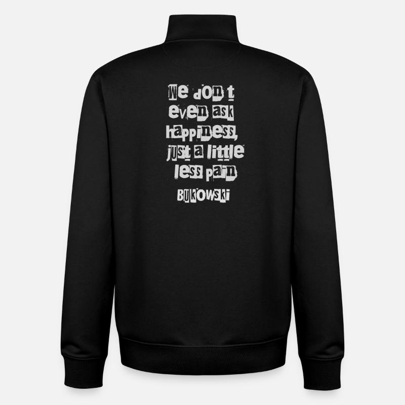 Charles Bukowski : Typographie fragmentée - Sweat zippé unisexe en coton bio Stanley/Stella - noir