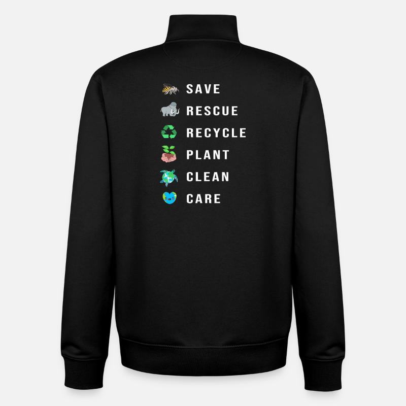 Climate change Environment Environmental protection - Unisex Organic Zip Sweatshirt by Stanley/Stella - black