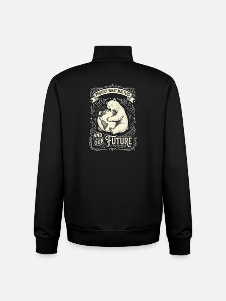 Panda Protection Future Ornament - Unisex Organic Zip Sweatshirt by Stanley/Stella - black