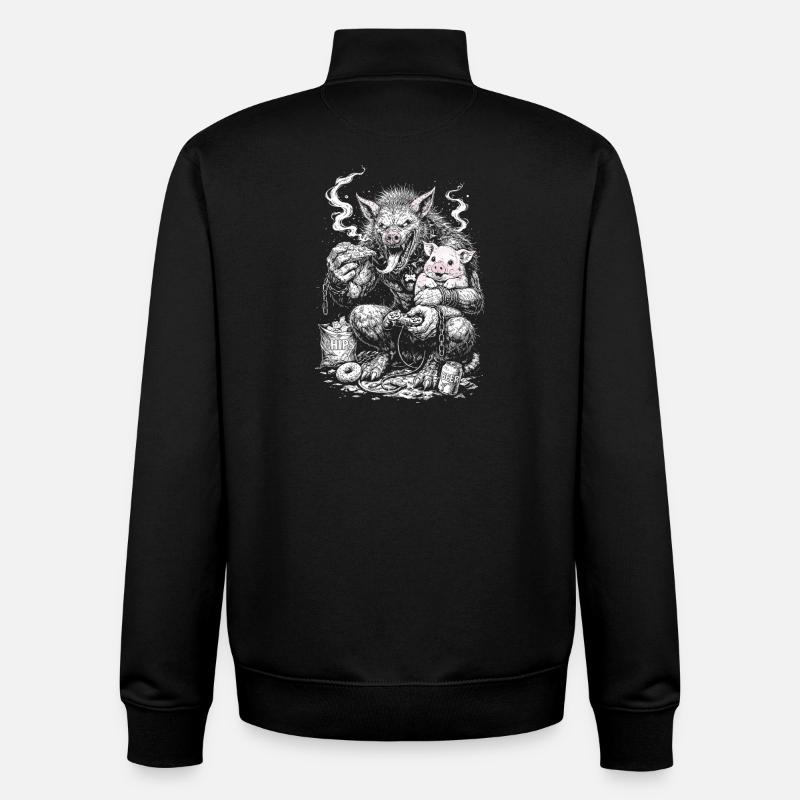 Patate de canapé intérieur - Sweat zippé unisexe en coton bio Stanley/Stella - noir
