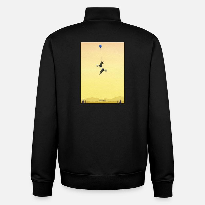 Floating Mice Adventure - Unisex Organic Zip Sweatshirt by Stanley/Stella - black