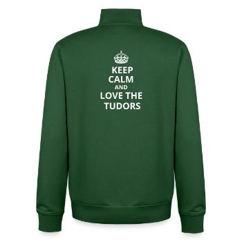 Keep calm and love the Tudors - Unisex Organic Zip Sweatshirt von Stanley/Stella - Flaschengrün - Hinten - AI Model Male 185 dark (185cm)