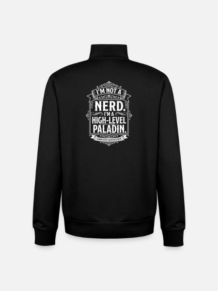 Not a Nerd, High-Level Paladin - Unisex Organic Zip Sweatshirt by Stanley/Stella - black