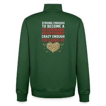 Veterinarian, Secretary, Veterinarian, Receptionist - Unisex Organic Zip Sweatshirt by Stanley/Stella - bottle green - Back - AI Model Male 185 dark (185cm)