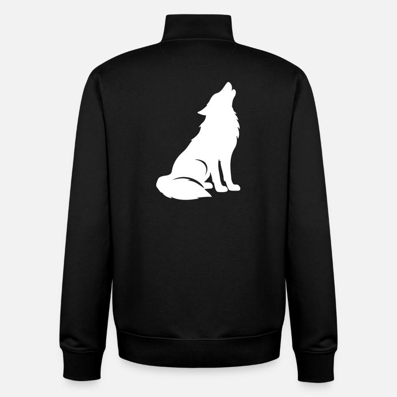 Wolf Silhouette - Unisex Organic Zip Sweatshirt von Stanley/Stella - Schwarz