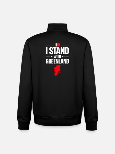 Greenland Flag Card Support - Unisex Organic Zip Sweatshirt by Stanley/Stella - black