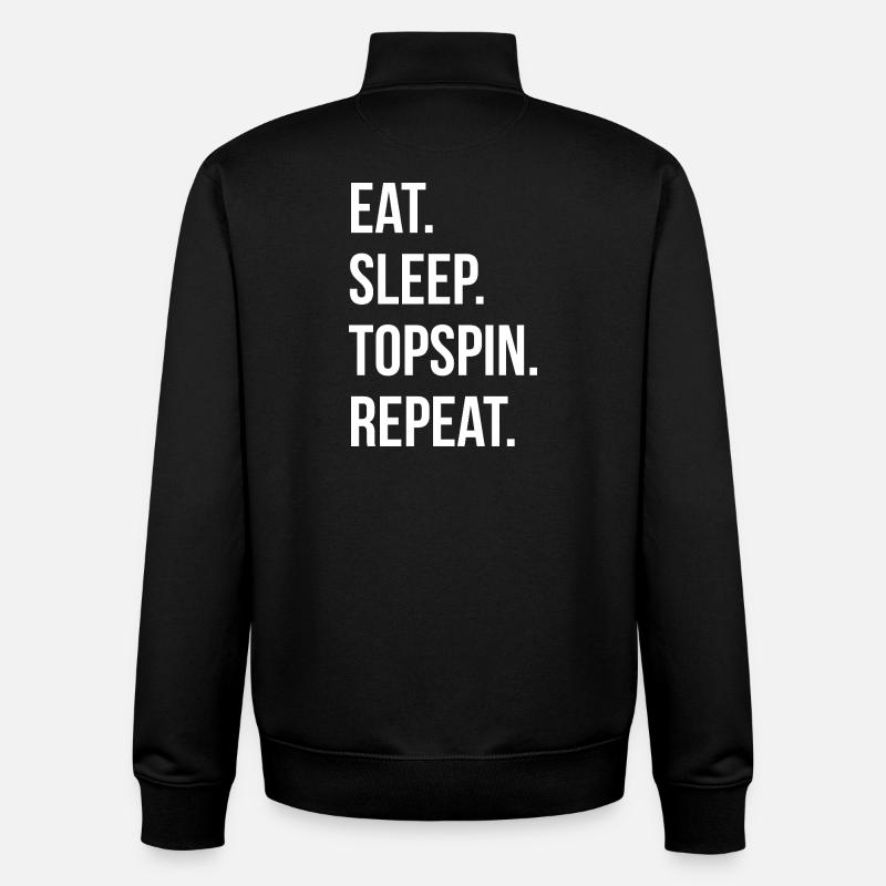 Eat Sleep Topspin Repeat - Unisex Organic Zip Sweatshirt von Stanley/Stella - Schwarz
