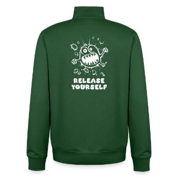 Release Yourself - Unisex Organic Zip Sweatshirt von Stanley/Stella - Flaschengrün - Hinten - AI Model Male 185 dark (185cm)