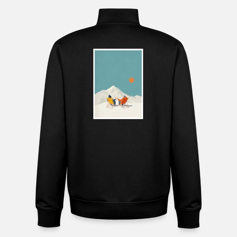 Salon Sunlit Summit - Sweat zippé unisexe en coton bio Stanley/Stella - noir