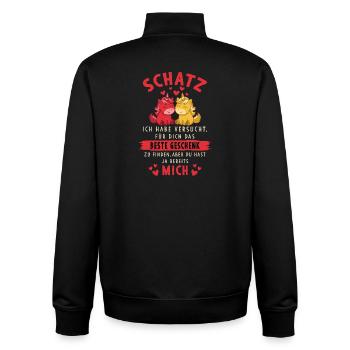 Honey, you already have me unicorn design - Unisex Organic Zip Sweatshirt by Stanley/Stella - black - Back - AI Model Male 185 light (185cm)
