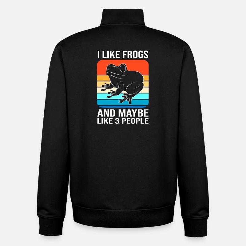 Tree Frog Frog - Unisex Organic Zip Sweatshirt by Stanley/Stella - black