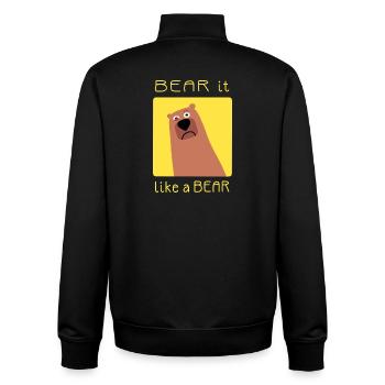 BEAR it like a BEAR - Unisex Organic Zip Sweatshirt von Stanley/Stella - Schwarz - Hinten - AI Model Male 185 light (185cm)