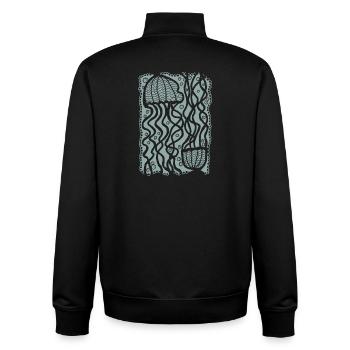 Jellyfish Ocean Hand Drawn - Unisex Organic Zip Sweatshirt by Stanley/Stella - black - Back - AI Model Male 185 light (185cm)
