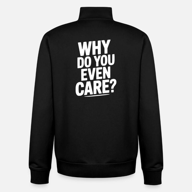 Pourquoi ça t’intéresse ? - Sweat zippé unisexe en coton bio Stanley/Stella - noir