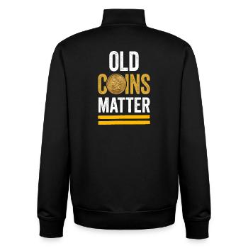 Old Coins Matter - Numismatist Collector Design - Unisex Organic Zip Sweatshirt by Stanley/Stella - black - Back - AI Model Male 185 light (185cm)