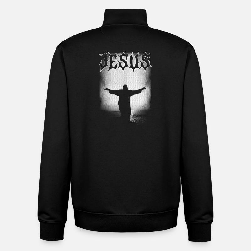 JESUS-GRAFIKKUNST - Unisex Organic Zip Sweatshirt von Stanley/Stella - Schwarz