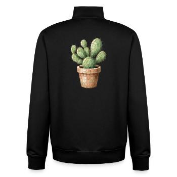 Cactus Mosaic - Desert Art for Plant Fans - Unisex Organic Zip Sweatshirt by Stanley/Stella - black - Back - AI Model Male 185 light (185cm)