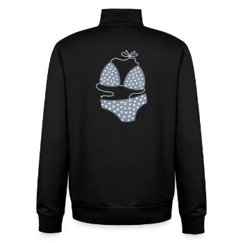 Motif de bikini à pois - Sweat zippé unisexe en coton bio Stanley/Stella - noir - Dos - AI Model Male 185 light (185cm)