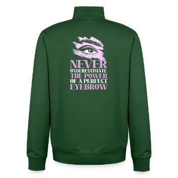 Kosmetik Kosmetikerin Microblading Make-up - Unisex Organic Zip Sweatshirt von Stanley/Stella - Flaschengrün - Hinten - AI Model Male 185 dark (185cm)