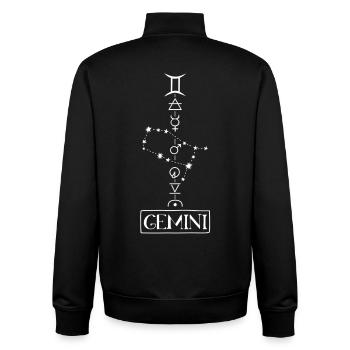 Gemini - Gemini Zodiac Sign - Unisex Organic Zip Sweatshirt by Stanley/Stella - black - Back - AI Model Male 185 light (185cm)