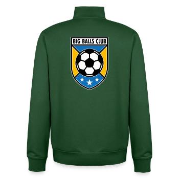 Big Balls Club Football Badge - Unisex Organic Zip Sweatshirt by Stanley/Stella - bottle green - Back - AI Model Male 185 dark (185cm)