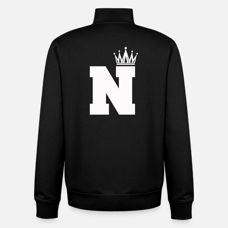 buchstabe_N_Krone - Unisex Organic Zip Sweatshirt by Stanley/Stella - black