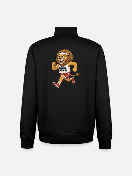 Running lion in comic style - Unisex Organic Zip Sweatshirt by Stanley/Stella - black