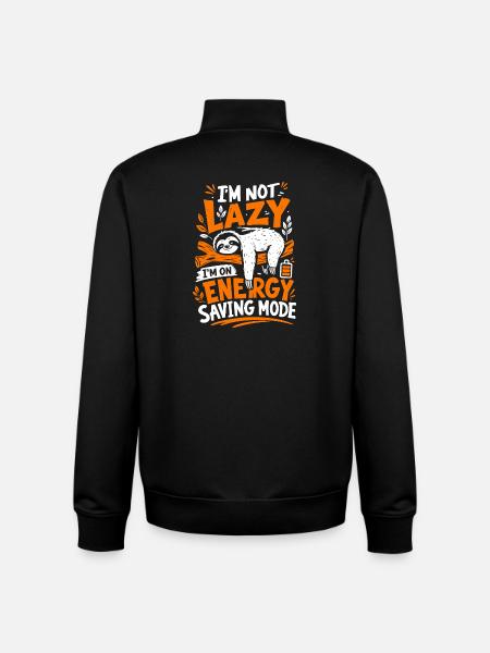 I'm Not Lazy Energy Saving Mode - Unisex Organic Zip Sweatshirt by Stanley/Stella - black