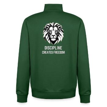 Discipline Creates Freedom Lion - Unisex Organic Zip Sweatshirt by Stanley/Stella - bottle green - Back - AI Model Male 185 dark (185cm)