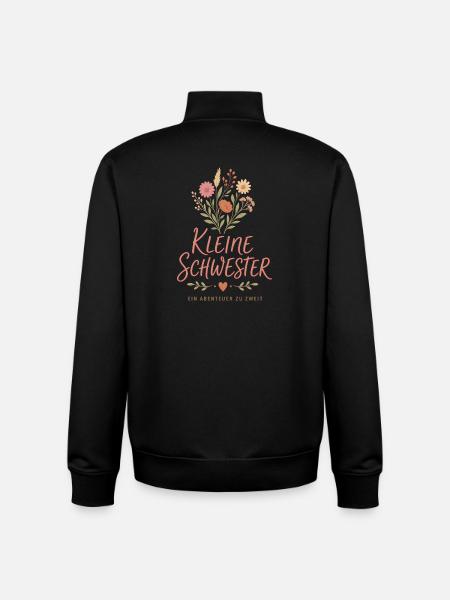 Kleine Schwester Blütenzauber - Unisex Organic Zip Sweatshirt von Stanley/Stella - Schwarz
